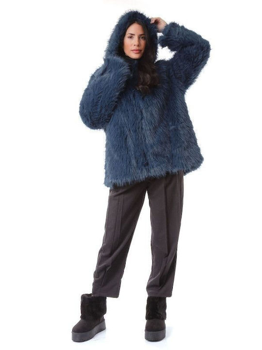 Women's Short Fur Blue