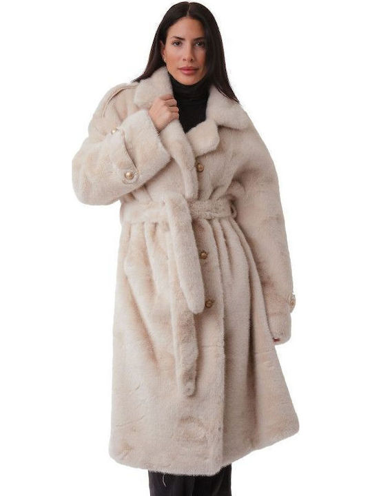 Women's Short Fur Beige