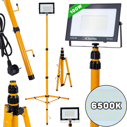 Led Projector 2 X 100 W Telescopic Tripod Construction Cool White 6500 K Keltin K02062