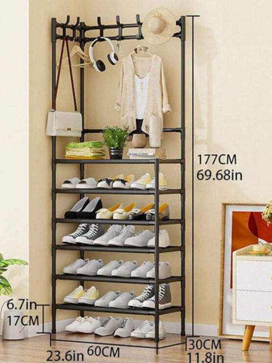 Floor Garment Rack made of Metal 60x30x177cm