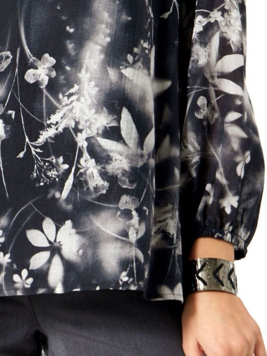 Γυναικεία Μπλούζα Floral Μαύρη