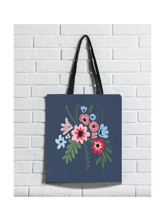 Brainfood Fabric Shopping Bag Blue