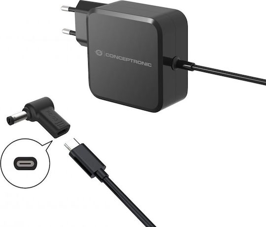 Conceptronic Конвертор USB-C / DC мъжки към USB-C / DC женски Черен 1бр