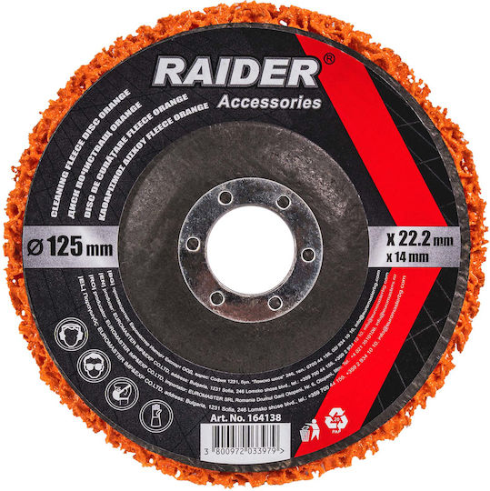 Disc de curățare vopsea portocalie 125 X 22.2 X 14 mm Raider 164138