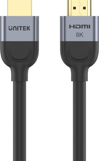 Unitek 60Hz HDMI 2.1 Ultra High Speed 48Gbps 4K 120Hz HDR VRR Cable HDMI Male - HDMI Male 1m Black