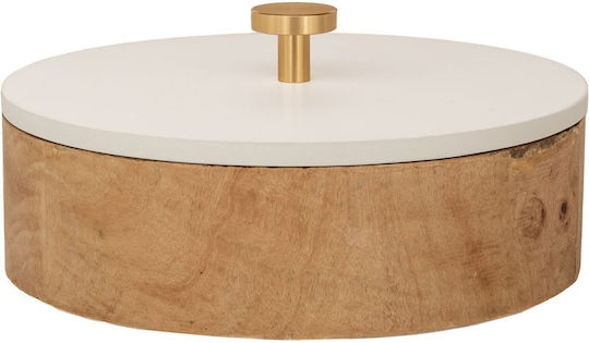 Iliadis Holzrunde Box Weißer Deckel 20x9,5cm