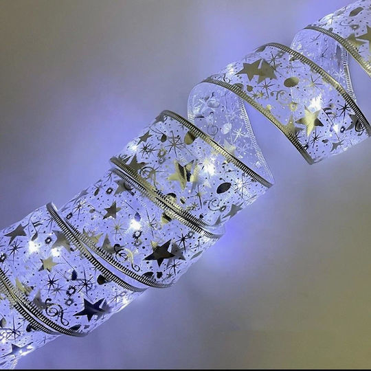 Ghirlandă de Crăciun Iluminată Argintie 3.8cm X 5m Ghirlandă de Crăciun Iluminată Argintie 3.8cm X 5m