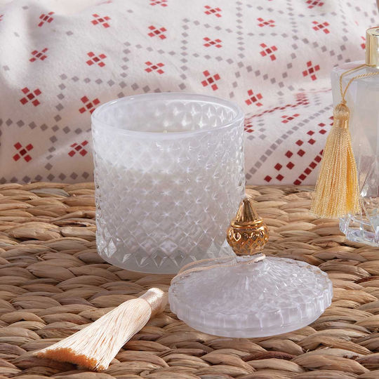 Nef-Nef Homeware Χριστоулгенски свещи и свещници Стъклен Свещ Бял 200gr Spicy Ginger