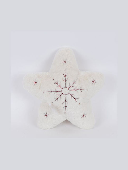 Eurolamp White Furry Star Pillow Snowflake 34x34cm 600-46030