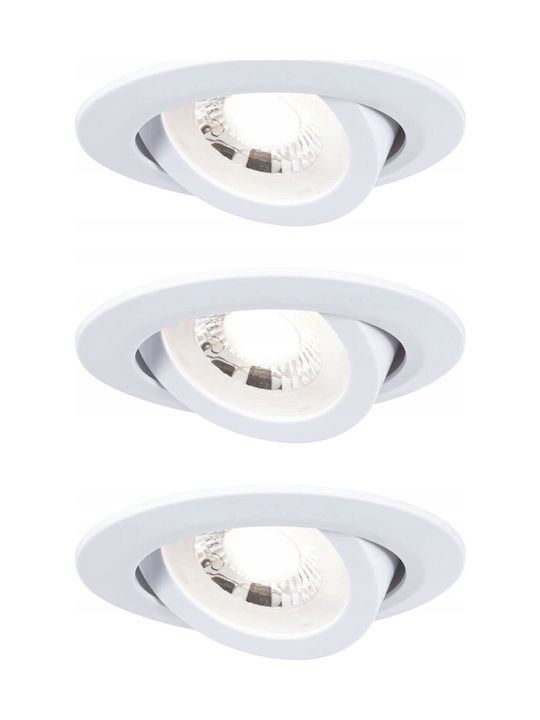Rectangle Plastic Recessed Spot with Integrated LED and Warm White Light White 4x3cm. 1pcs