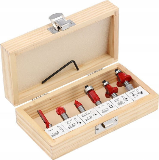 Yato Cutter Set Carbide for Wood \ Building Materials \ Plastic 8mm with Bearing 6pcs