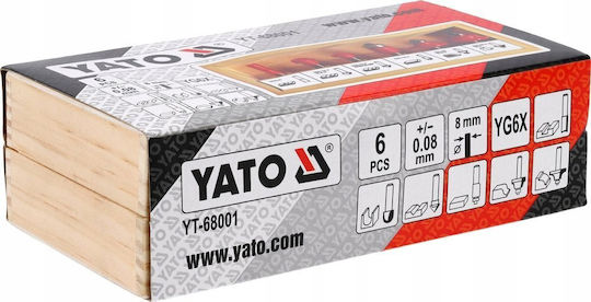 Yato Cutter Set Carbide for Wood \ Building Materials \ Plastic 8mm with Bearing 6pcs