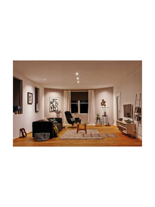 Rectangle Plastic Recessed Spot with Integrated LED and Warm White Light White 4x3cm. 1pcs
