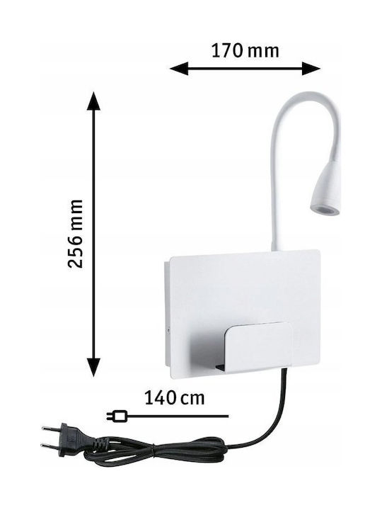 Lamp Wall Socket with Integrated LED and Warm White Light