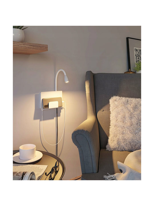 Lamp Wall Socket with Integrated LED and Warm White Light