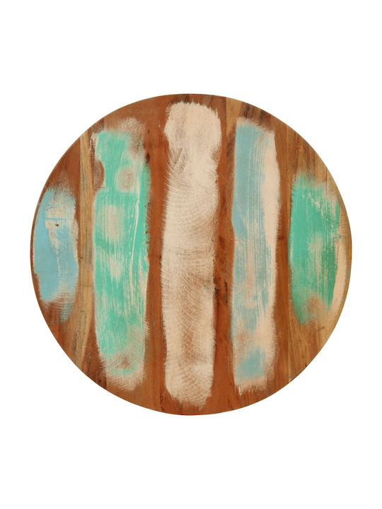 Round Side Table Made of Solid Wood Multicolour 50x50x35 cm