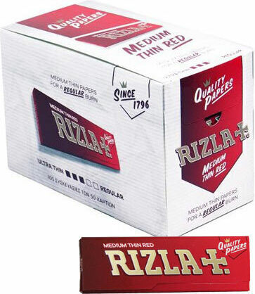 Rizla Medium Thin Red Χαρτάκια Στριφτού Τσιγάρου 50 φύλλα 1τμχ