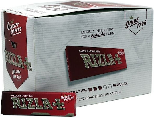 Rizla Medium Thin Red Χαρτάκια Στριφτού Τσιγάρου 50 φύλλα 1τμχ