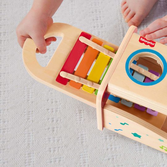 Mattel Musical Instrument Pound & Tap Bench Xylophone made of Wood with Sounds for 18++ Months