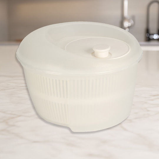 Bol de salată din plastic Excellent Houseware 24x16 cm 4,5 L alb