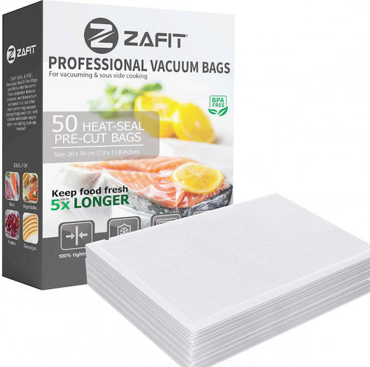 Pungi pentru Vidat Alimente Zafit, 50 Bucăți 20 X 30 Cm Reutilizabile Durabile Sous Vide Sigur pentru Mașina de Spălat Vase Fără BPA Transparent