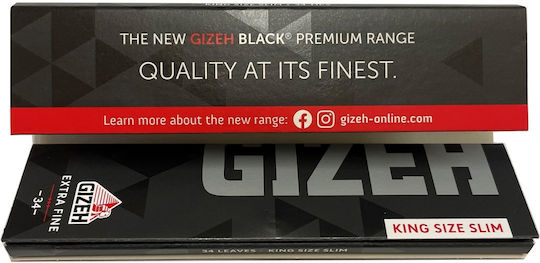 Gizeh Black Foițe de Țigări Rulate Slim King Size 34 foi 1buc