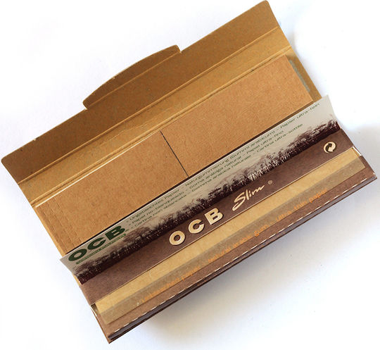 Ocb Virgin King Size Slim Χαρτάκια Στριφτού Τσιγάρου King Size Slim με Τζιβάνες 32 φύλλα 32τμχ