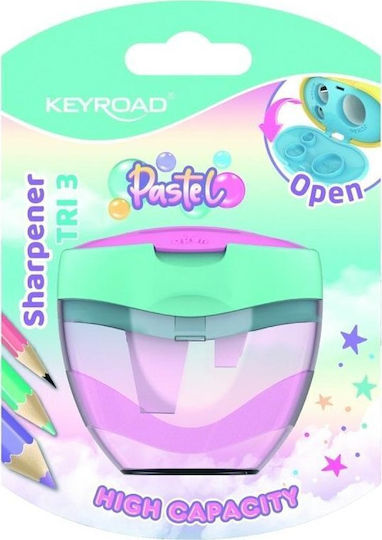 Keyroad Παστέλ Πλαστική Τριπλή Ξύστρα