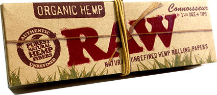 Raw Organic Hemp Листчета за свиване на цигари 1+1/4 с Тръбички 32 листове 1бр