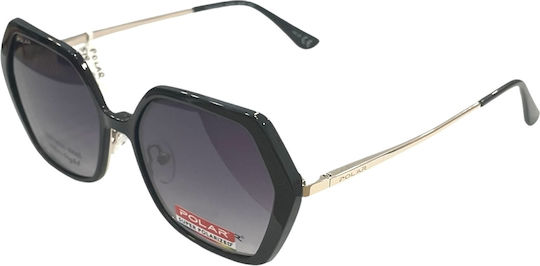 Polar Metal Eyeglass Frame with Clip On Gold Polar 519 78
