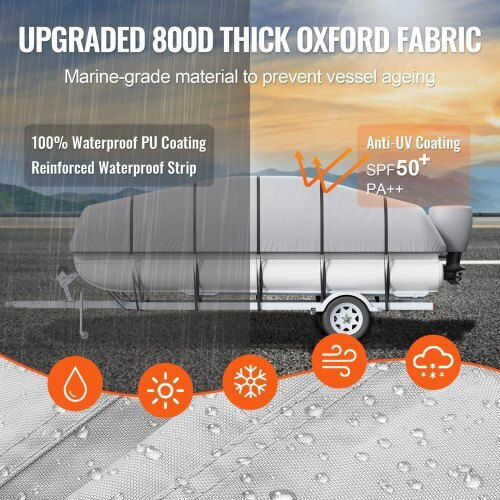 Vevor Pontoon Cover 19'-20' Waterproof Gray Fqczx800d192khiyzv0