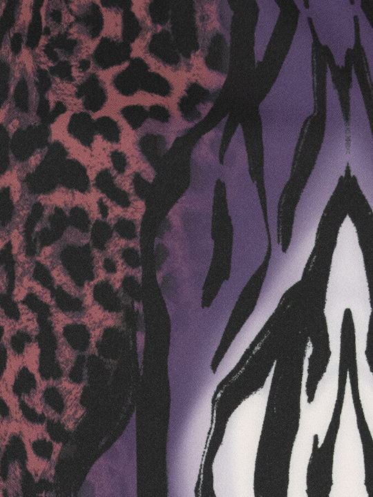 Γυναικεία Μπλούζα Μακρυμάνικη Animal Print Μωβ