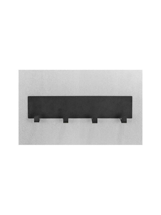 Wenko Cârlig de Baie Simplu cu șuruburi ​30x6.5cm Negru