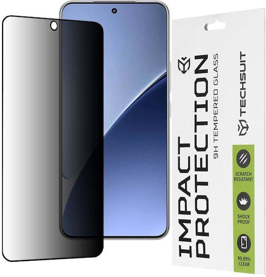 Techsuit Full Glue Privacy Full Face Tempered Glass Μαύρο (Xiaomi 15)