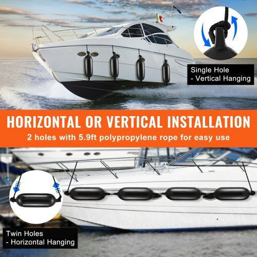 Vevor Boat Fenders 5.5" X 20" Black Cyhx4jz55yctduaarv0
