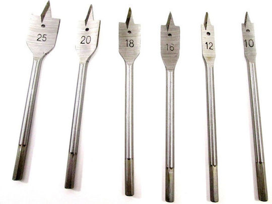 Mm Set of 6 Feather Drills for Wood