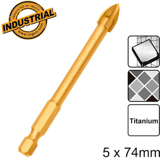 Τρυπάνι Πλακιδίων Γυαλιού 5x74mm Dbg1130501 6976051789611
