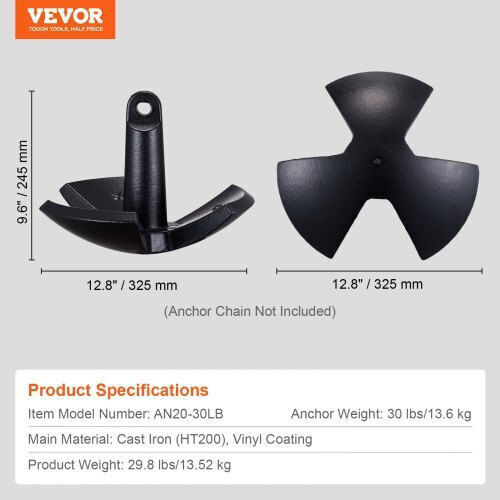 Vevor River Anchor 30 Lbs Black Coating Boat Up to 30 Ft Hmdpzt30b000v24zdv0