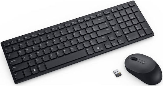 Dell KM555 Безжично Комплект клавиатура и мишка Английски US Черен