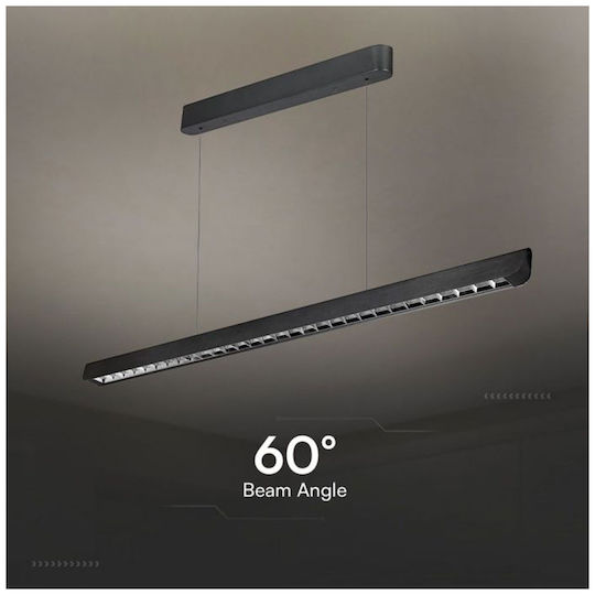 V-TAC LED Γραμμικό Φωτιστικό Οροφής 36W Θερμό Λευκό IP20 Μ122.7xΒ6xΥ5εκ.