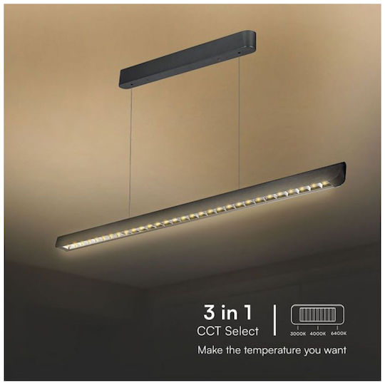 V-TAC LED Γραμμικό Φωτιστικό Οροφής 36W Θερμό Λευκό IP20 Μ122.7xΒ6xΥ5εκ.