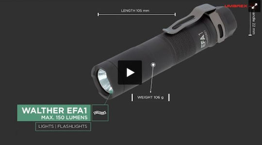 Walther Taschenlampe LED IPX8 mit maximaler Helligkeit 150lm EFA1