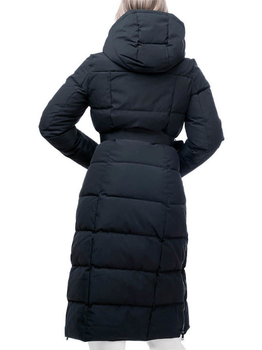 Women's Puffer Jacket for Winter with Hood Black