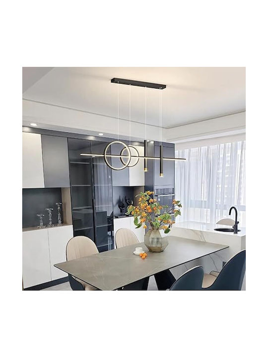 Home Lighting Aida Κρεμαστό Φωτιστικό Μαύρο LED με Ρυθμιζόμενο Λευκό Φως 100x5x120εκ.