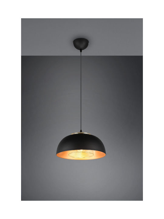 Trio Lighting Punch Adjustable Pendant Light Black Bell with Socket E27 35x35x150cm