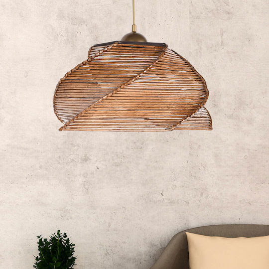 HomeMarkt Adjustable Pendant Light Brown Boho with Socket E27 36cm