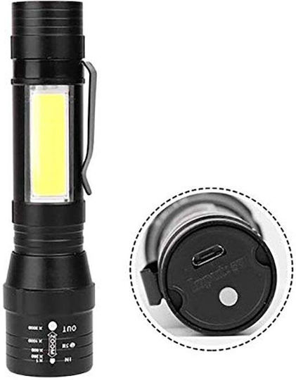 Uniross Επαναφορτιζόμενος Φακός LED IP44 Διπλής Λειτουργίας με Μέγιστη Φωτεινότητα 80lm