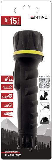 Entac Φακός LED IP44 με Μέγιστη Φωτεινότητα 15lm EFL-2AA-PL
