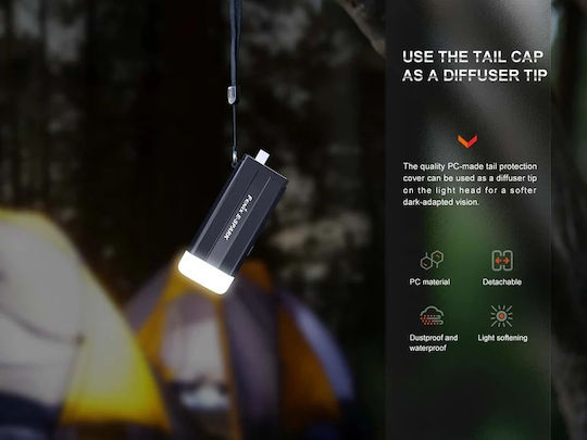Fenix Rechargeable Keychain Flashlight LED IP24 with Maximum Brightness 100lm Black