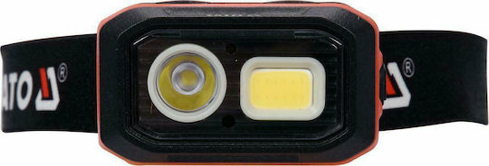Yato Rechargeable Headlamp LED IP54 with Maximum Brightness 500lm Orange